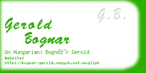 gerold bognar business card